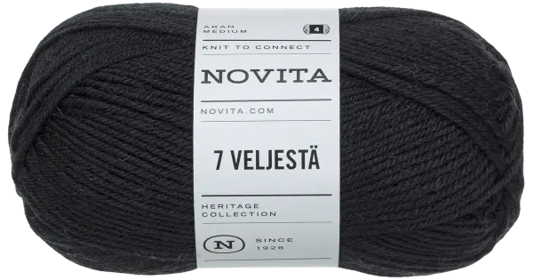 Lõng 7 Veljestä 100g Must