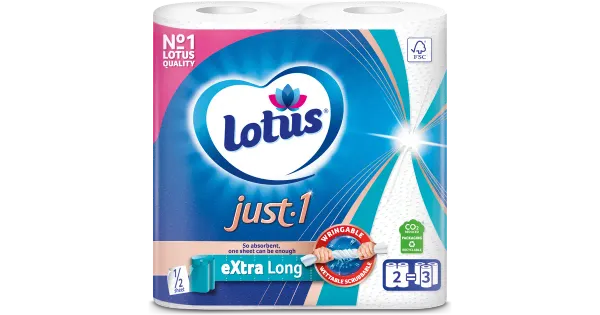 Lotus just1 majapidamispaber Extra Long poolleht 2 rulli
