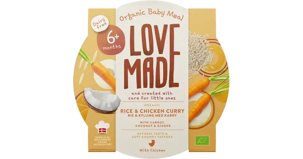 LoveMade ökoloogiline riisi- ja kanakarri 6k+ 185g