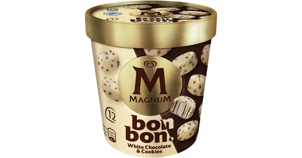 Magnum Valge šokolaadi ja küpsistega jäätisekommid 204 ml/168 g