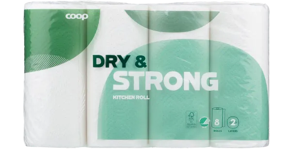 Majapidamispaber Coop Dry&Strong 2-kihil 8tk