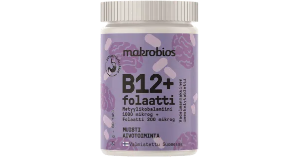 Makrobios B-12 vitamiinid+Folaat 60tk