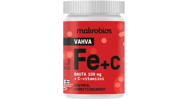 Makrobios Vahva raud 100 mg + C-vitamiin 60 tk 30 g