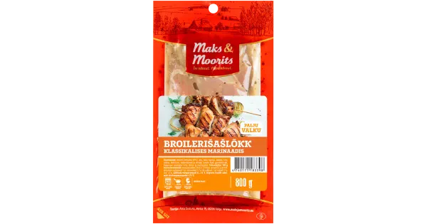 Maks & Moorits Broilerišašlõkk Klassik.Marinaadis 800G