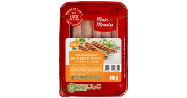 Maks & Moorits Kreekapärased broileri toorvorstid 400g