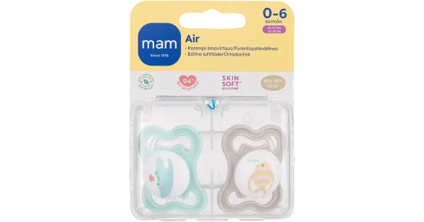 MAM Air silikoonist lutt 0-6k, 2 tk