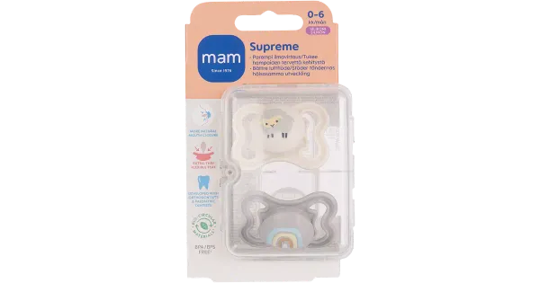 MAM Supreme silikoonlutt 0-6 k, 2tk