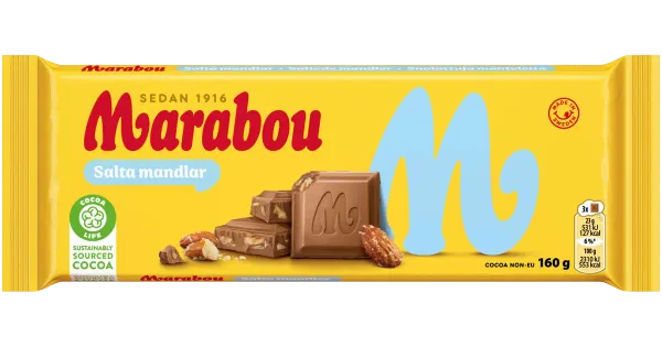 Marabou piimašokolaad soolatud mandlitega 160g