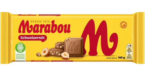 Marabou šokolaad sarapuupähklitega, 160 g