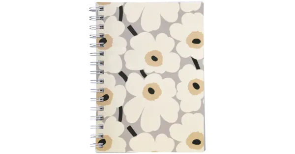 Marimekko spiraalmärkmik a5 hall/must