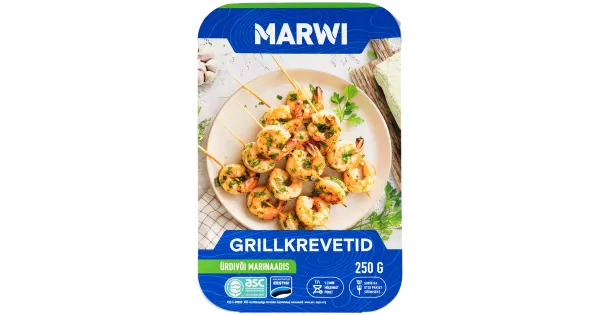 Marwi grillkrevetid ürdivõi marinaadis 250g