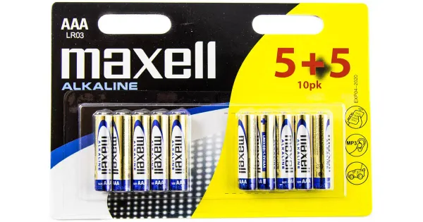 Maxell patarei AAA LR-03 Alkaline 5+5 pack