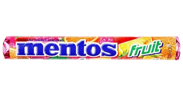Mentos puuviljamaitseline nätsukomm 38 g