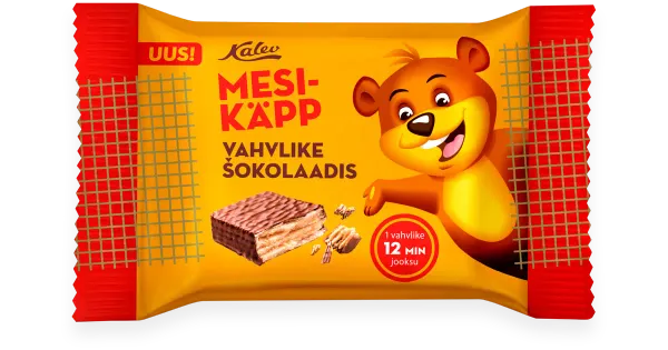 Mesikäpp vahvlike šokolaadis, KALEV, 40 g