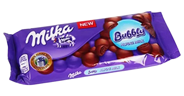 Piimašokolaad MILKA, Bubbly Alpine Milk, 90 g