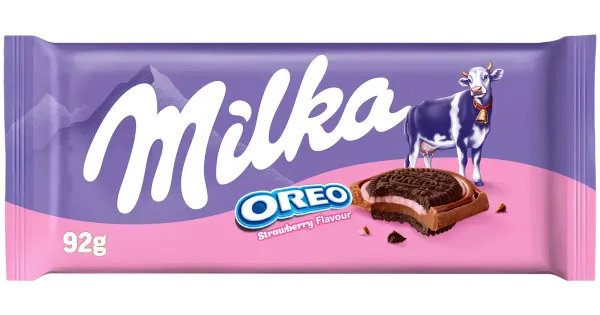 Milka piimašokolaad maasikamaitseline Oreoga 92g
