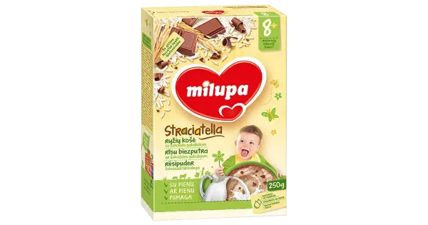 Milupa stracciatella-piimapuder šokolaaditükikestega 250 g, alates 8-elukuust