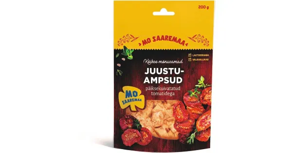 Mo Saaremaa Seltskonna juustuampsud päikesekuivatatud tomatitega, 200 g