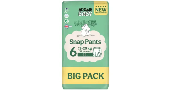 Moomin Baby Snap Pants püksmähkmed S6, 13-20 kg, 44 tk