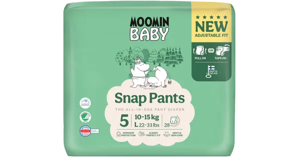 Moomin Baby Snap püksmähkmed 5, 10-15 kg, 28 tk