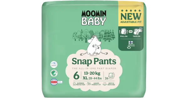 Moomin Baby Snap püksmähkmed 6, 13-20 kg, 26 tk