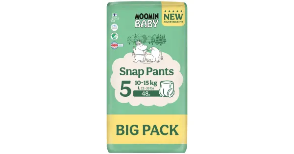 Moomin Baby Snap püksmähkmed S5, 10-15kg, 48 tk