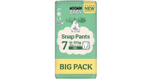 Moomin Baby Snap püksmähkmed S7, 16-25 kg, 40 tk