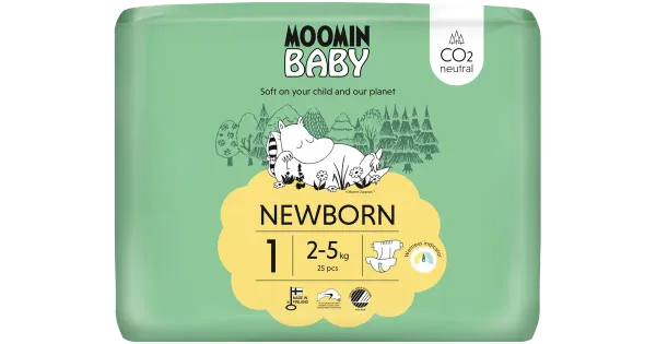Moomin baby teipmähkmed 1 25tk 2-5kg