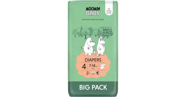 Moomin baby teipmähkmed 4 63tk 7-14kg