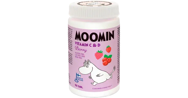 Moomin muumi vitamiinid C ja D, marjamaitselised 90tk