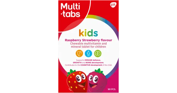 Multivit-tab. Kids vaarika-maasika 90tk
