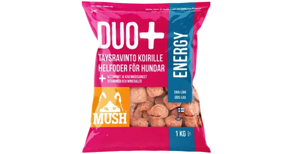 MUSH DUO+ lõhe-sealiha täissööt koertele, külmutatud 1 kg