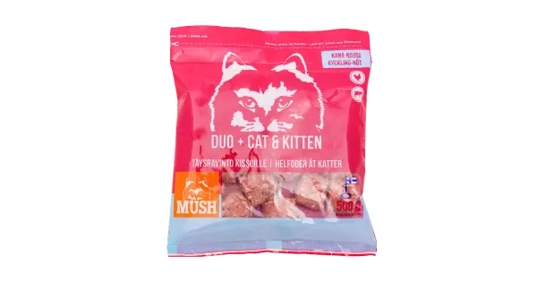 MUSH DUO+ maiustus kana ja veiseilihaga kassile 0,5kg