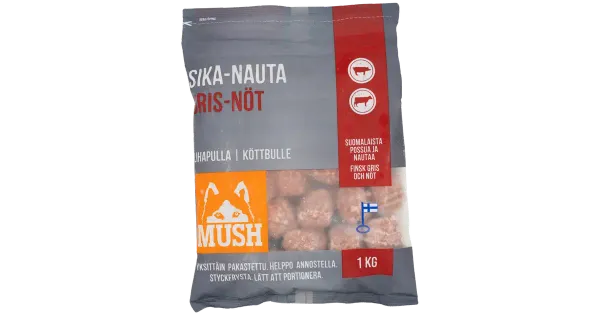 MUSH lihapallid koerale sea- ja veiselihaga 1kg