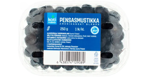 Mustikad 250 g Kotimaista