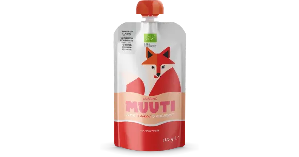 MUUTI Ökoloogiline Õuna-mango-mustasõstrapüree 110 g (REBANE) 110g