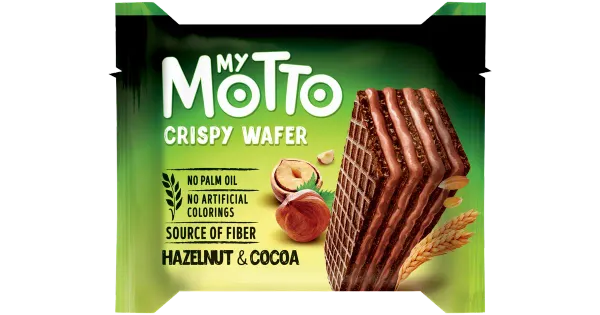 My motto vahvel sarapuupähkli ja kakaokreemiga (80%) 30g