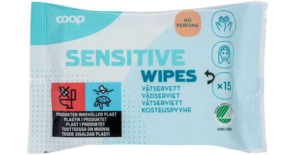 Niisked salvrätik Coop Sensitive 15tk