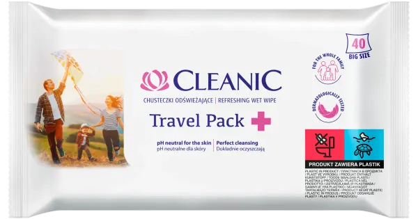 Niisked salvrätikud Cleanic travel pack 40tk