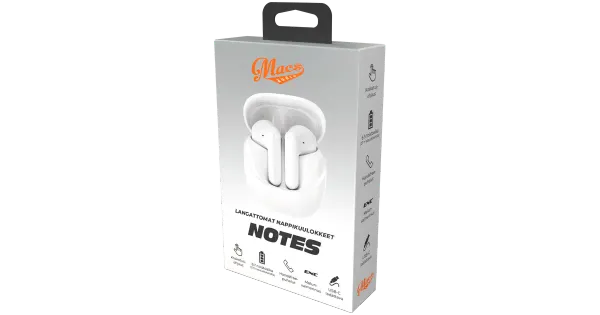 Nööpkõrvaklapid Macs Notes valge