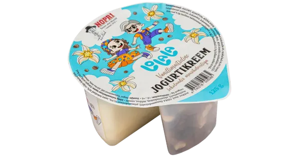 Nopri Lolala vanillimaitseline jogurtikreem ja šokolaadis maisihelvestega, 125g