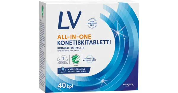 Nõudepesumasina tabletid Allin1 LV 40tk