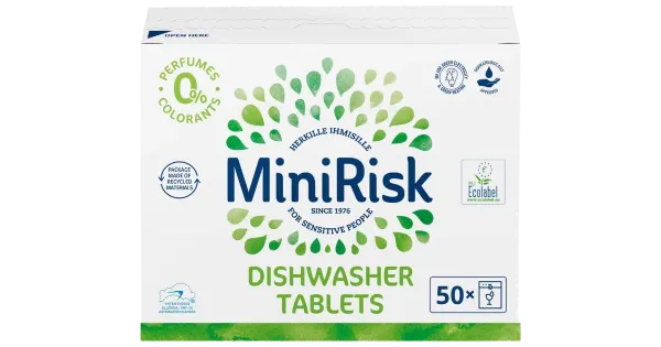 Nõudepesumasina tabletid MiniRisk lõhnavaba 50ml