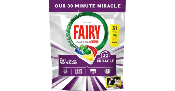 Nõudepesutabletid Fairy Platinum Plus Lemon 31tk