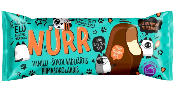 Nurr Vanilli- ja Šokolaadijäätis piimašokolaadis 150 ml