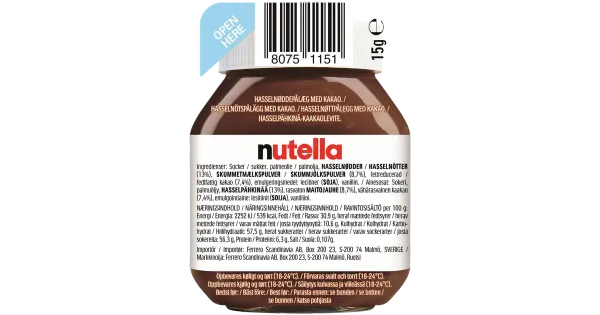 Nutella sarapuupähkli-kakaomääre 15G
