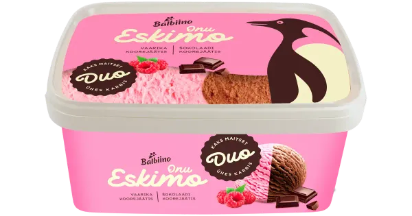 Onu Eskimo Vaarika- ja Šokolaadi-Koorejäätis 680g 1,4 L