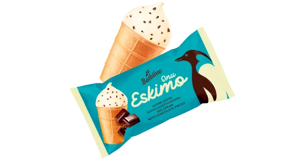 Onu Eskimo Vanillimaitseline Koorejäätis Šokolaaditükkidega Vahvlitopsis 65g/125ml