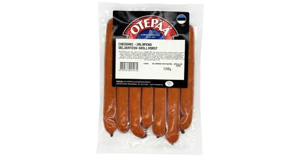 Otepää Lihatööstus Cheddari-jalapeno delikatess-grillvorstid 240g