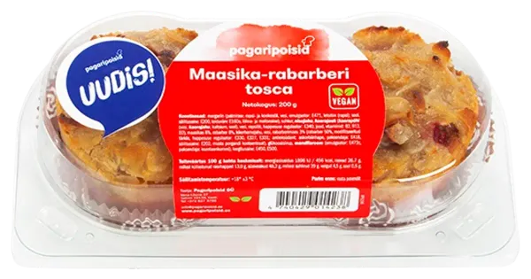 Pagaripoisid Maasika-Rabarberi Tosca, Vegan 200 G